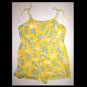 🆕 AS U WISH 3X Yellow Floral Romper Shorts Womens PLUS Size NEW